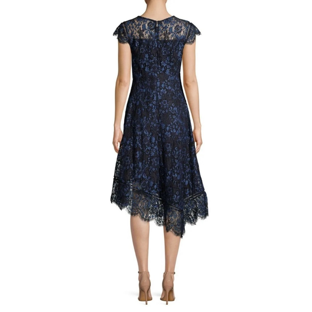 Donna Karan Lace Asymmetrical Dress Royal Blue Size 2